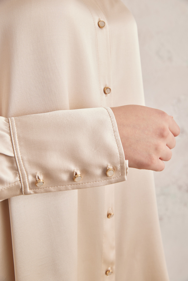 Taş Oversize Saten Tunik - 5