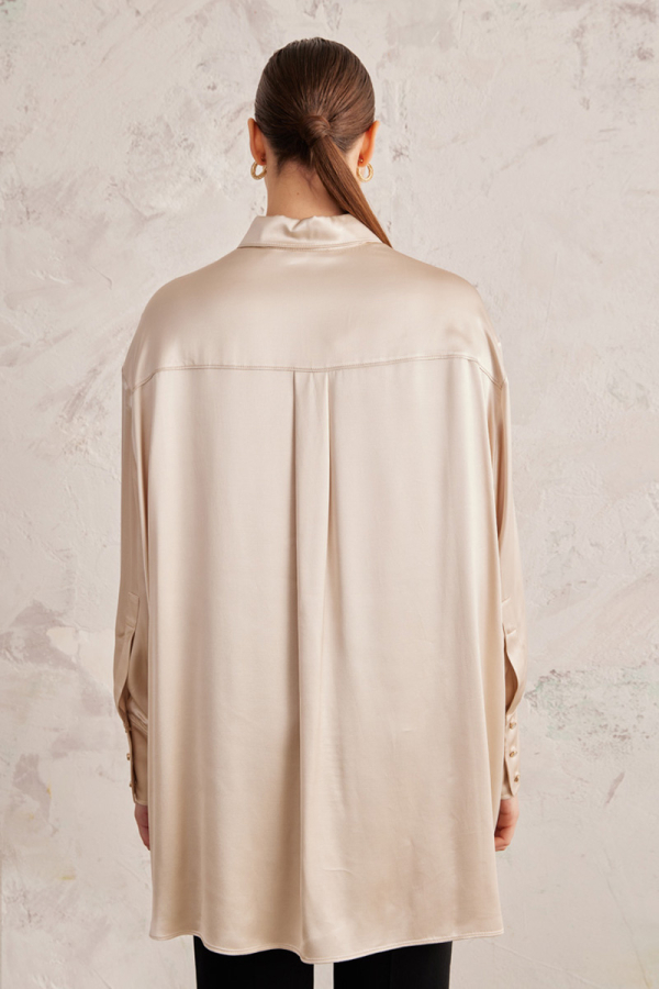Taş Oversize Saten Tunik - 6