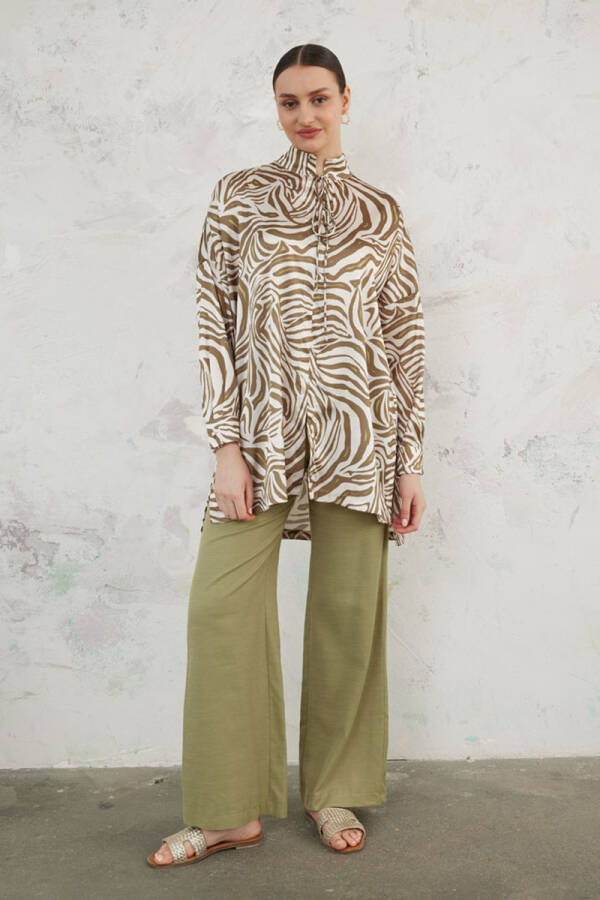 Yeşil Zebra Desen Tunik - 1