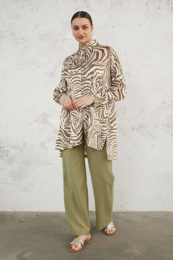 Yeşil Zebra Desen Tunik - 3