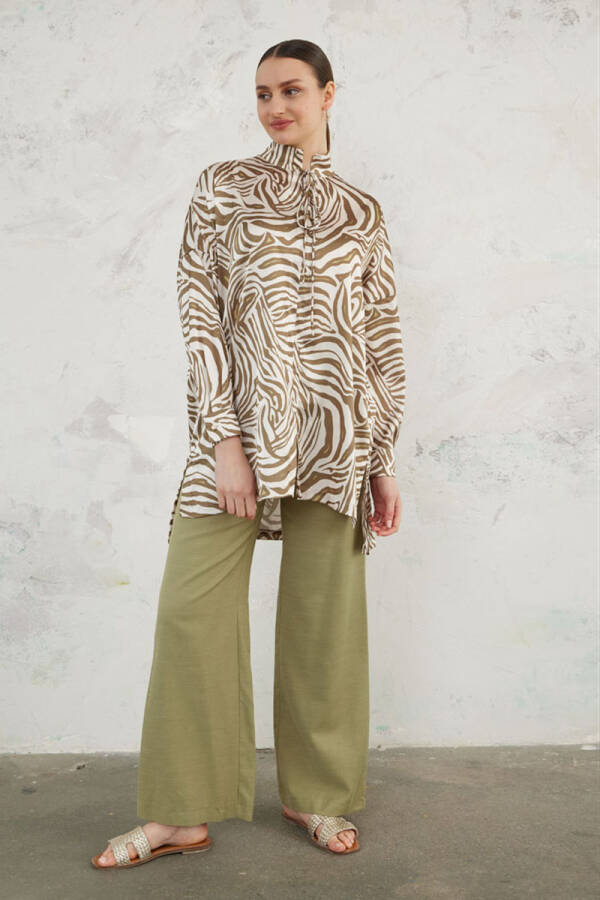 Yeşil Zebra Desen Tunik - 4