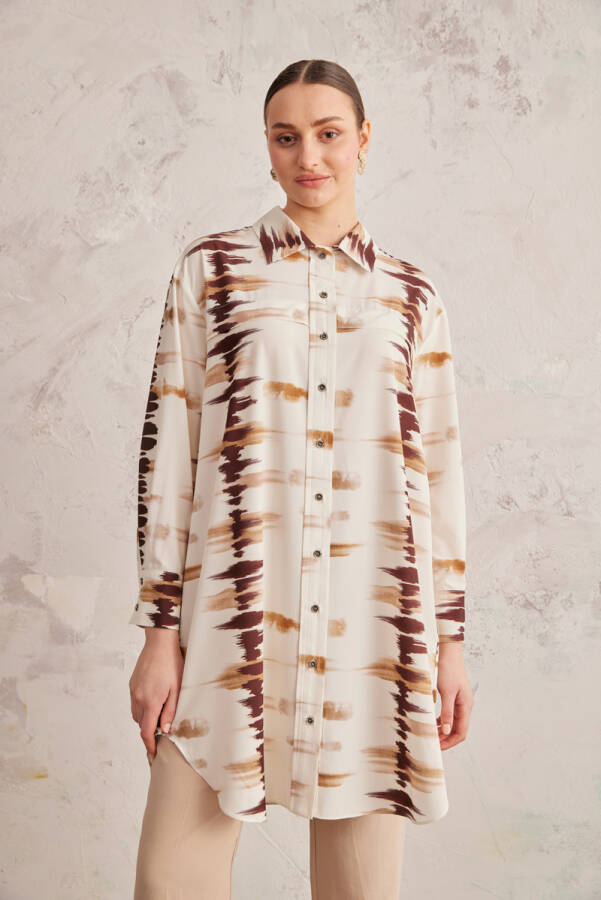 Bej Batik Desen Tunik - 1