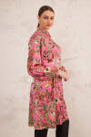 Pembe Desenli Arka Bel Lastikli Tunik - 3