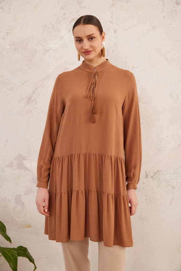 Camel Püskül Detaylı Viskon Tunik - 2