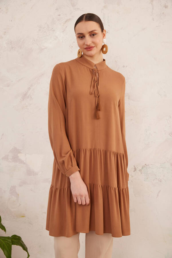 Camel Püskül Detaylı Viskon Tunik - 4