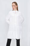 Beyaz Püskül Detaylı Viskon Tunik - 5