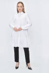 Beyaz Püskül Detaylı Viskon Tunik - 7