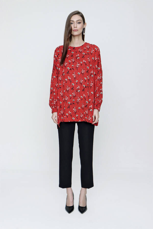 Kırmızı Desenli Tunik - 1