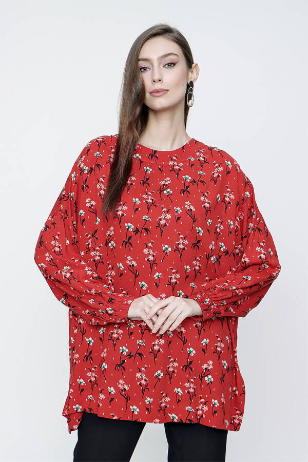 Kırmızı Desenli Tunik - 2