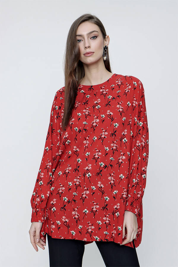 Kırmızı Desenli Tunik - 3