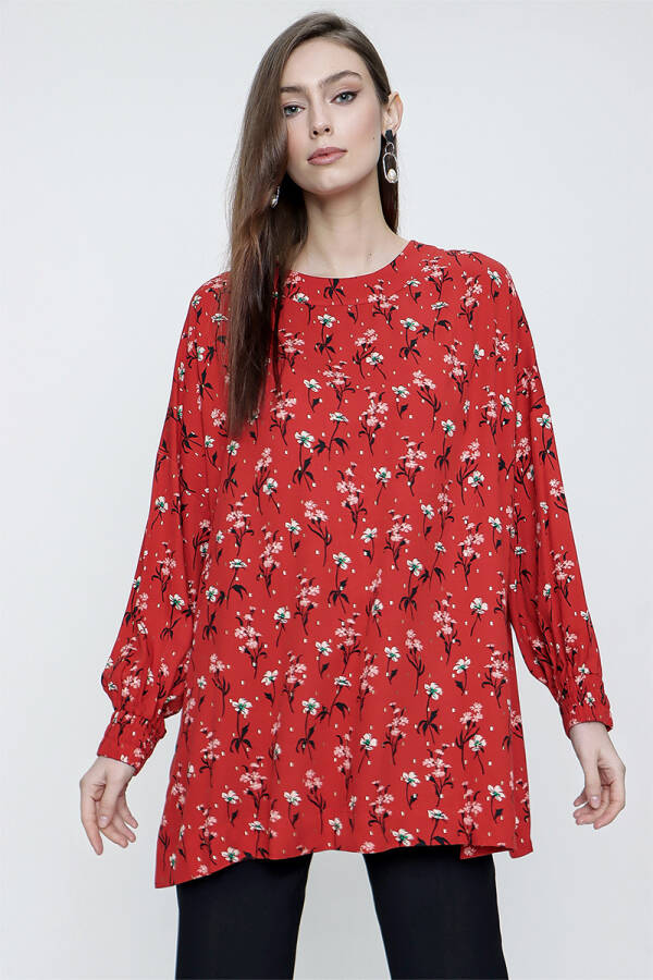 Kırmızı Desenli Tunik - 4