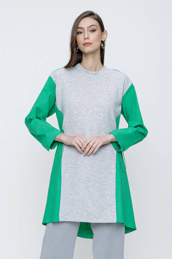 Yeşil Koton Garnili Tunik - 1
