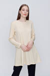 Bej Uzun Kollu Jüpon Tunik - 2