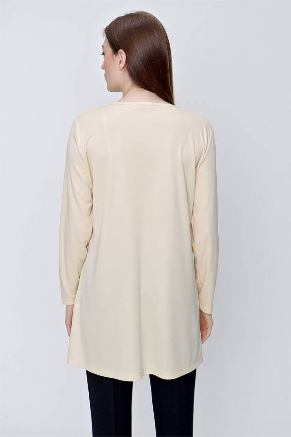Bej Uzun Kollu Jüpon Tunik - 6