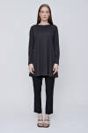 Siyah Uzun Kollu Jüpon Tunik - 1