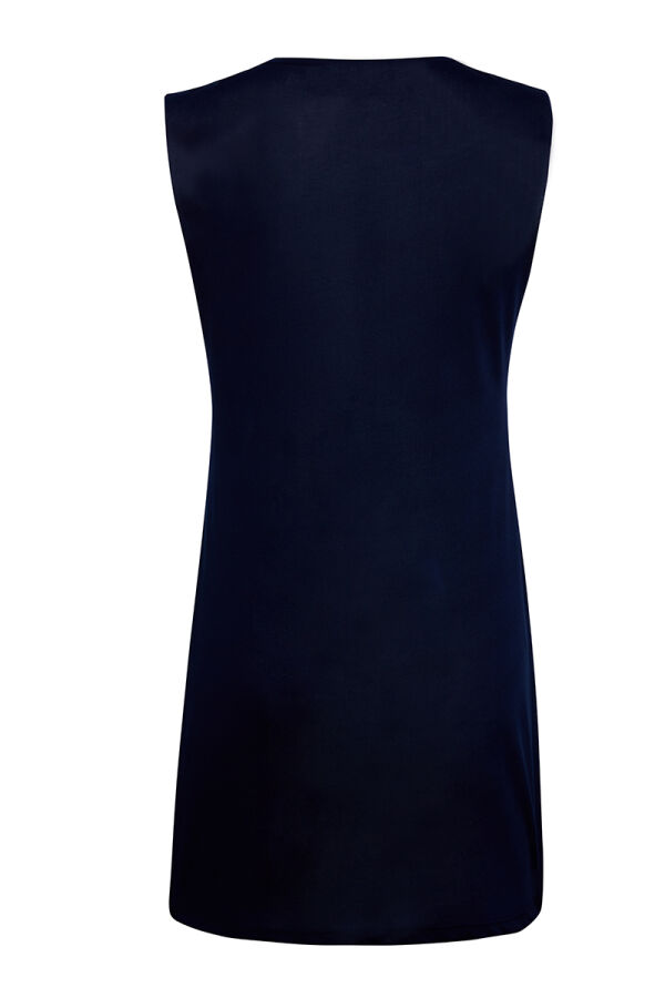 Lacivert Sıfır Kol Jüpon Tunik - 3