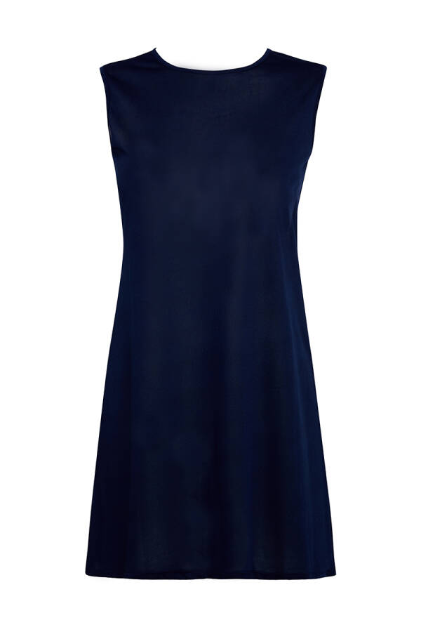 Lacivert Sıfır Kol Jüpon Tunik - 1