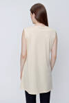 Bej Sıfır Kol Jüpon Tunik - 6