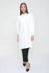 Ekru Omuzları Büzgü Detaylı Tunik - 3