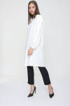 Ekru Omuzları Büzgü Detaylı Tunik - 4