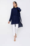 Lacivert Grogren Detaylı Tunik - 4
