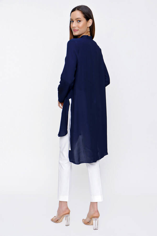 Lacivert Grogren Detaylı Tunik - 6