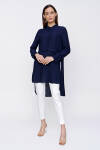 Lacivert Grogren Detaylı Tunik - 1