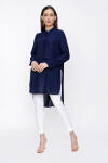 Lacivert Grogren Detaylı Tunik - 5