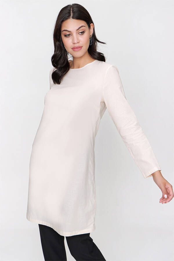 Bej Coton Jüpon Tunik - 4