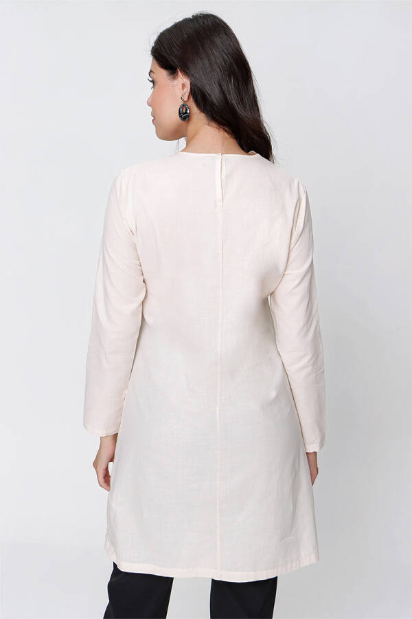 Bej Coton Jüpon Tunik - 6