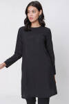 Siyah Coton Jüpon Tunik - 3