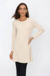 Bej Fitilli Örme Tunik - 4