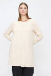 Bej Fitilli Örme Tunik - 3