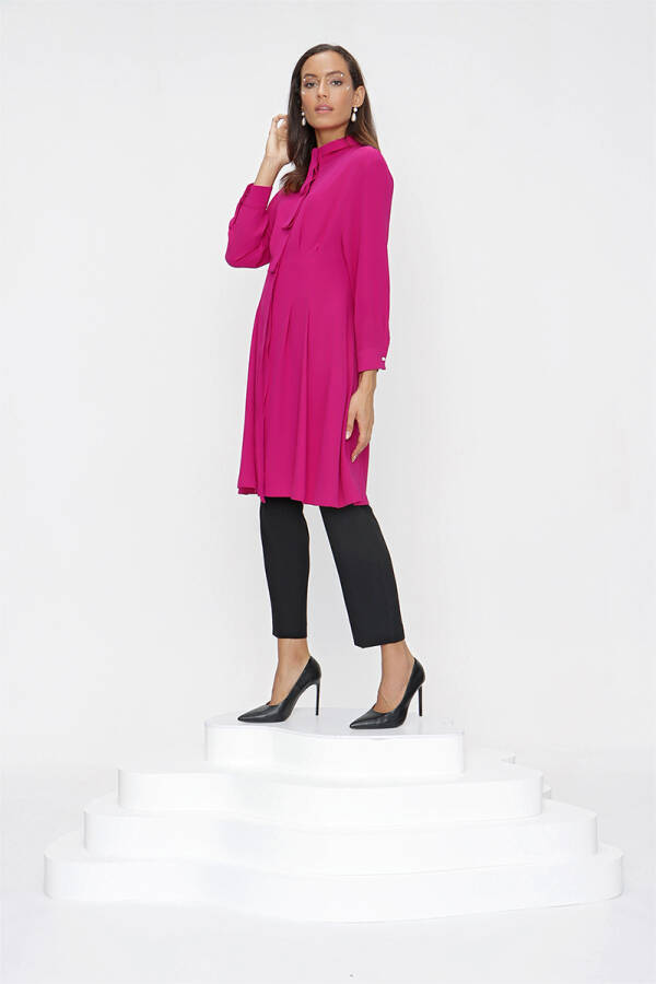Fuşya Belden Oturan Tunik - 3