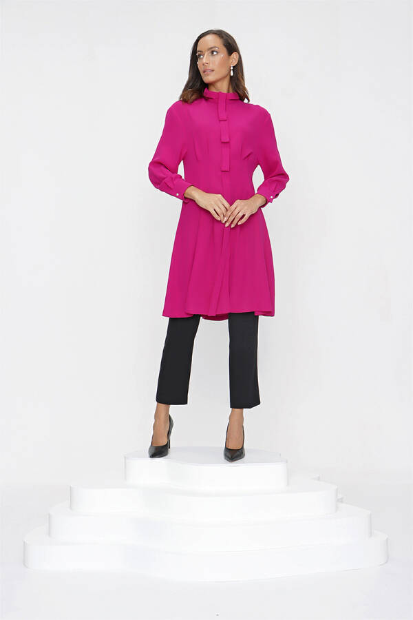 Fuşya Belden Oturan Tunik - 4