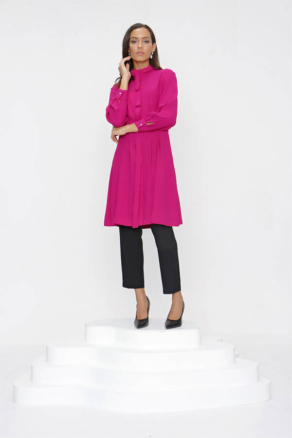 Fuşya Belden Oturan Tunik - 5