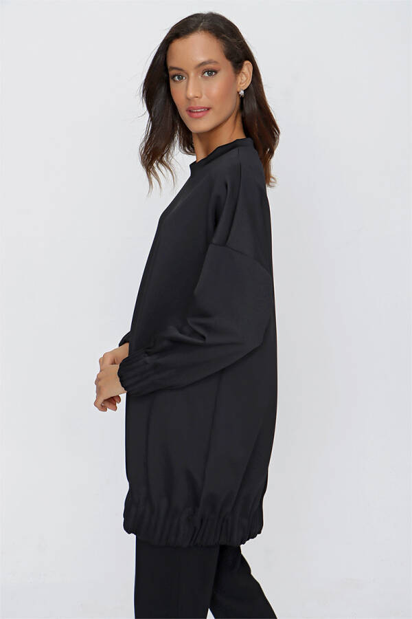 Siyah Manşet Ve Etek Ucu Detaylı Örme Tunik - 3