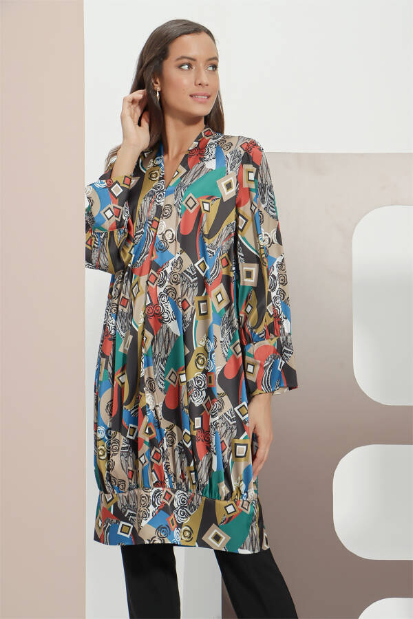 Taba Etek Ucu Bantlı Tunik - 3