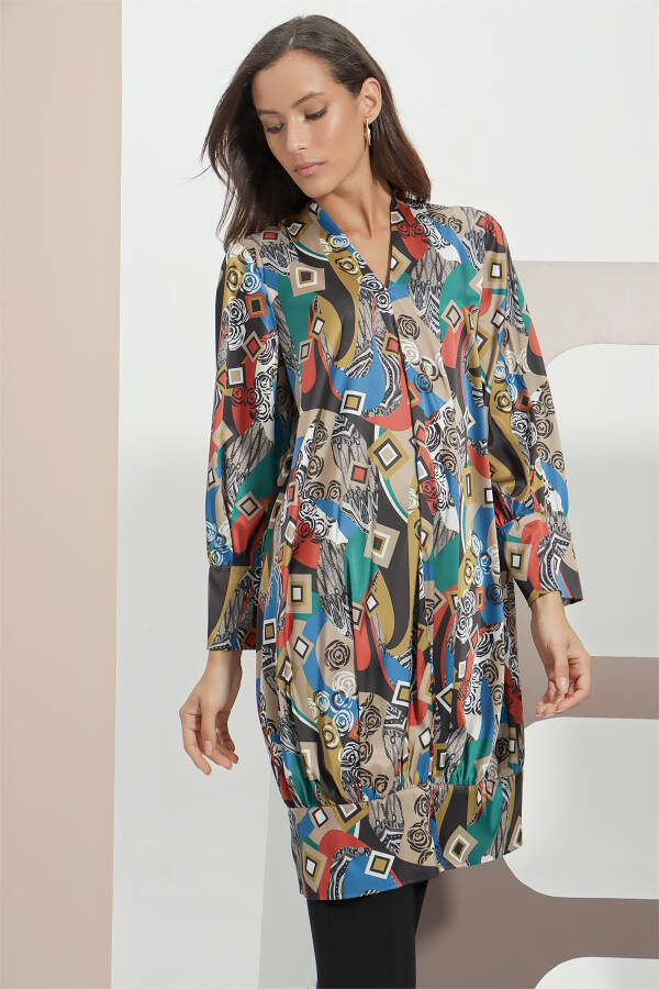 Taba Etek Ucu Bantlı Tunik - 4