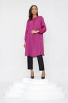 Fuşya Simli Kumaş Tunik - 1