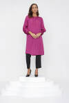 Fuşya Simli Kumaş Tunik - 3
