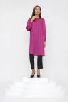 Fuşya Simli Kumaş Tunik - 4
