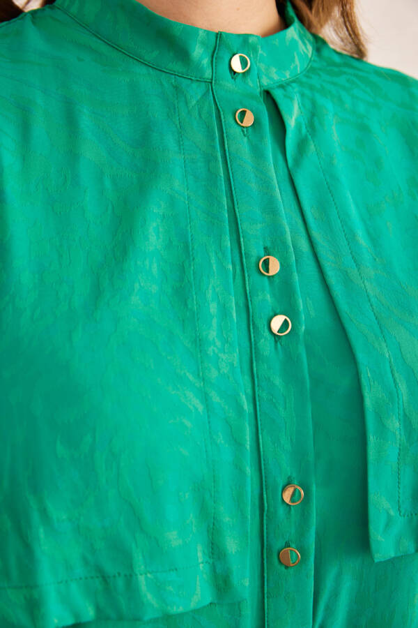 Yeşil Rüzgarlık Detaylı Tunik - 5