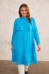 Mavi Rüzgarlık Detaylı Tunik - 4