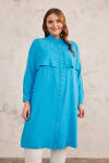 Mavi Rüzgarlık Detaylı Tunik - 2