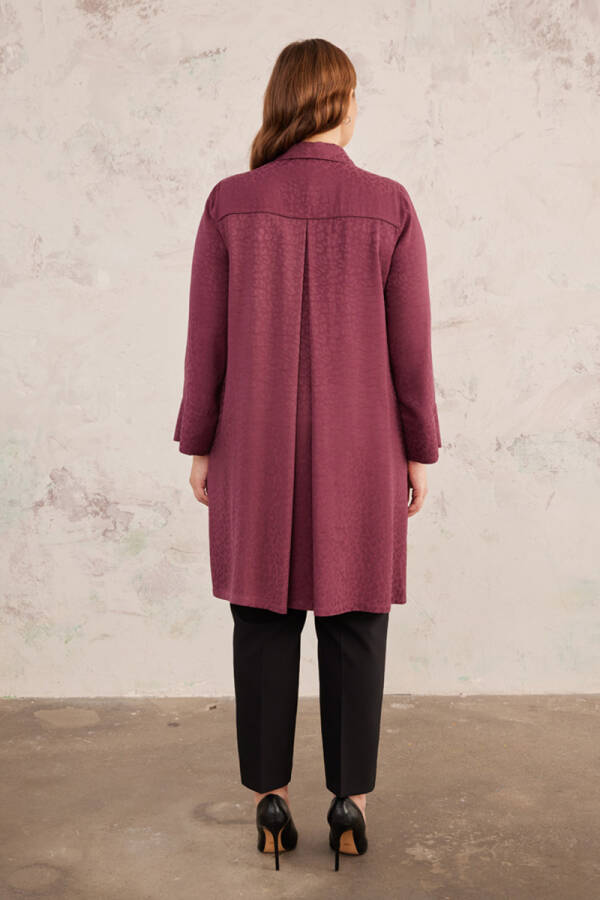 Mürdüm Jakarlı Leopar Tunik - 7