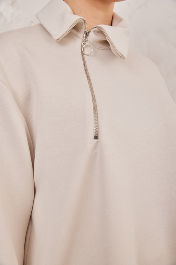 Taş Fermuar Detaylı Sweat - 6