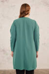 Yeşil Yakası İşlemeli Volanlı Tunik - 7