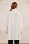 Ekru Geniş Yaka Yarım Patlı Tunik - 6