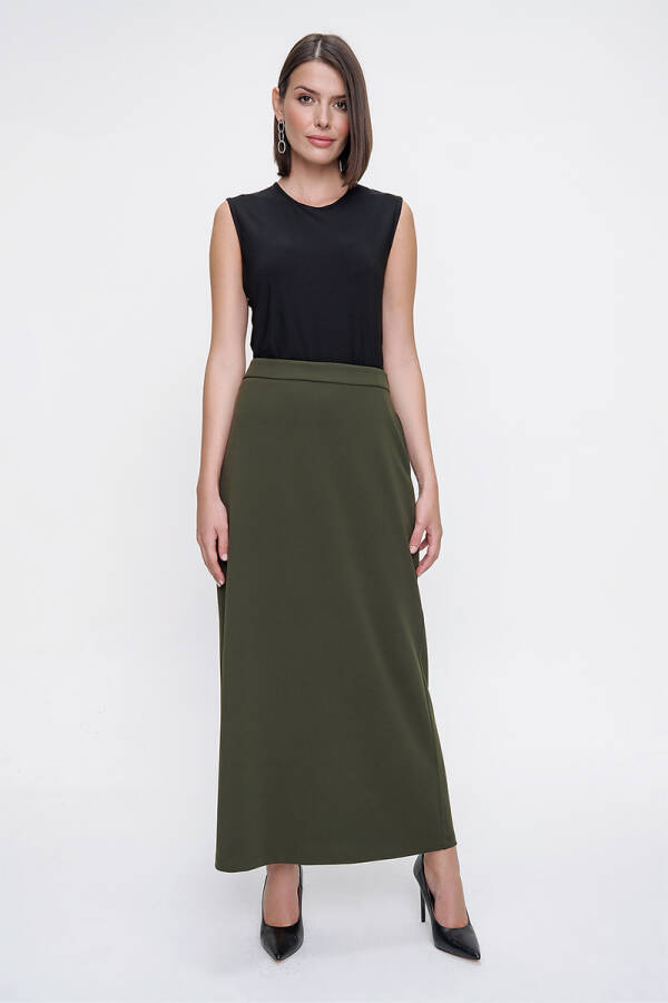 Yeşil Esnek Kumaş Etek - 1